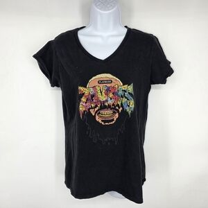 Flatbush Zombies Shirt XL Ladies Black V-Neck Graphic Tee Hip Hop Beast Coast